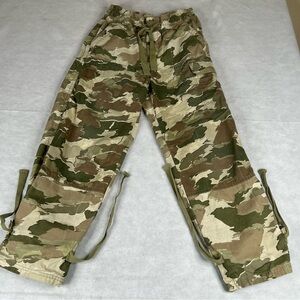 ANTHROPOLOGIE Pilcro Women's Cargo Pants Size Small Camouflage Ankle Ties